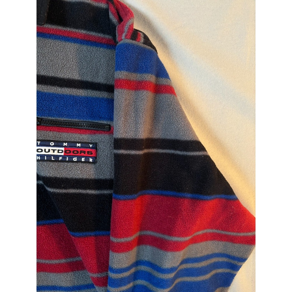 VTG 90s Tommy Hilfiger Outdoors Expedition Fleece Jacket Mens LG Synchilla Snap - Picture 5 of 16